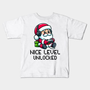 Santa Claus Playing Video Game Kids T-Shirt